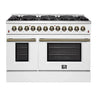 Forno 48" Dual Fuel Gas Range, White - FFSGS6156-48WHT