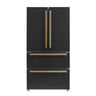 Forno 36" French Door Refrigerator, Black - FFRBI1820-36BLK