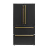 Forno 36" French Door Refrigerator, Black - FFRBI1820-36BLK