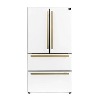 Forno 36" French Door Refrigerator, White - FFRBI1820-36WHT