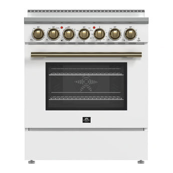 Forno 30" Paolo Electric Range, White - FFSEL6011-30WHT
