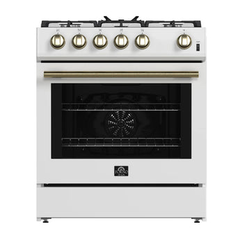 Forno 30" Gas Range w/Convection Oven, White - FFSGS1116-30WHT
