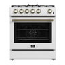 Forno 30" Gas Range w/Convection Oven, White - FFSGS1116-30WHT