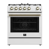 Forno 30" Gas Range w/Convection Oven, White - FFSGS1116-30WHT