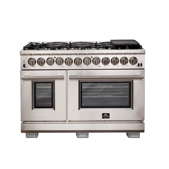 Forno 48" Pro-Style Gas Range, Dual Fuel, S.S. - FFSGS6187-48