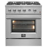 Forno 30" Gas Range w/Convection Oven, S.S. - FFSGS6277-30