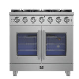Forno 36" Pro-Style French Door Gas Range, S.S. - FFSGS6439-36