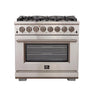 Forno 36" Pro-Style Gas Range, Dual Fuel, S.S. - FFSGS6187-36