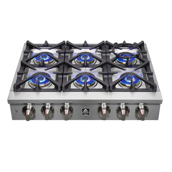 Forno 36" Forno Gas Range Top, 120,000 BTU S.S. - FCTGS5751-36