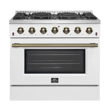 Forno 36" Pro-Style Gas Range, White - FFSGS6244-36WHT