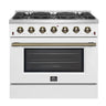 Forno 36" Pro-Style Gas Range, White - FFSGS6244-36WHT