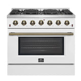 Forno 36" Pro-Style Gas Range, White - FFSGS6244-36WHT