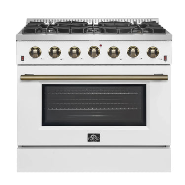 Forno 36" Pro-Style Gas Range, White - FFSGS6244-36WHT