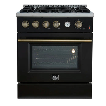 Forno 30" Gas Range w/Convection Oven, Black - FFSGS6277-30BLK