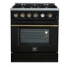 Forno 30" Gas Range w/Convection Oven, Black - FFSGS6277-30BLK