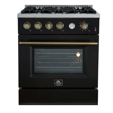 Forno 30" Gas Range w/Convection Oven, Black - FFSGS6277-30BLK