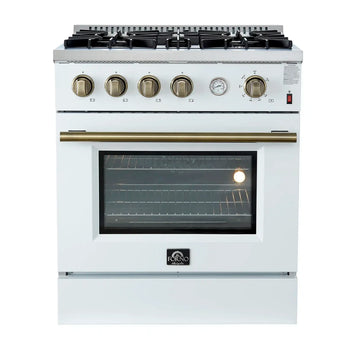 Forno 30" Gas Range w/Convection Oven, White - FFSGS6277-30WHT