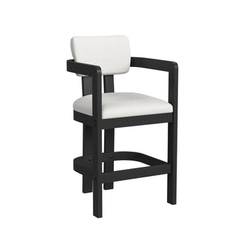 Portland - Arm Barstool with White Fabric