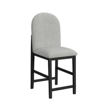 Portland - Round Back Barstool with Grey Fabric