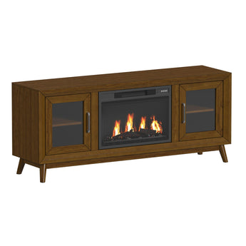 Santa Barbara - 60" TV Console in Walnut w/23" Fireplace Insert