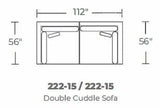 Bonnell 112" Double Cuddler Sofa -