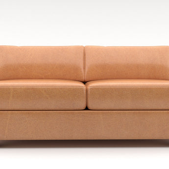 Track Leather Armless Full Sleeper Loveseat -