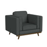 Venus Chair in Belfast China Charcoal with Cherry Finished Wooden Front
