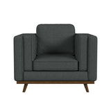 Venus Chair in Belfast China Charcoal with Cherry Finished Wooden Front