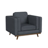 Venus Chair in Palmer Sky with Cherry Finished Wooden Front
