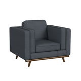Venus Chair in Palmer Sky with Cherry Finished Wooden Front