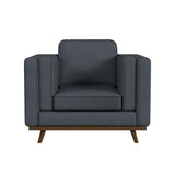 Venus Chair in Palmer Sky with Cherry Finished Wooden Front