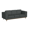 Venus Sofa in Belfast China Charcoal with Cherry Finished Wooden Front
