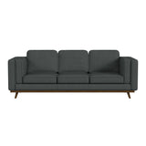 Venus Sofa in Belfast China Charcoal with Cherry Finished Wooden Front