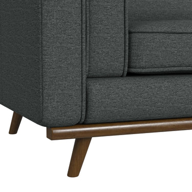 Venus Sofa in Belfast China Charcoal with Cherry Finished Wooden Front