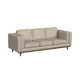 Venus Sofa in Belfast China Beige with Cherry Finished Wooden Front
