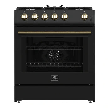 Forno 30" Gas Range w/Convection Oven, Black - FFSGS1116-30BLK