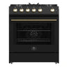 Forno 30" Gas Range w/Convection Oven, Black - FFSGS1116-30BLK