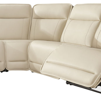 Double Deal - 4-Piece Power Reclining Sectional - Almond
