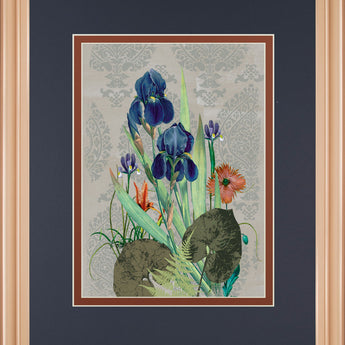 Summer Flowers I By Ken Hurd - Framed Print Wall Art - Blue