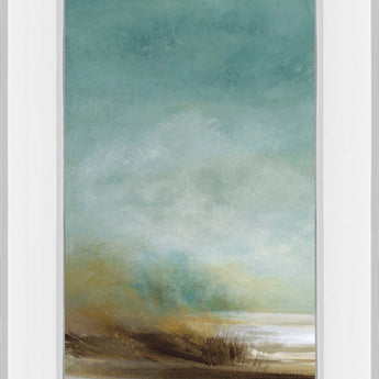 New Horizons I By Tesla - Mirror Framed Print Wall Art - Blue