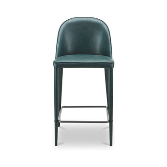 Burton - Counter Stool Vegan Leather - Dark Teal / Blue