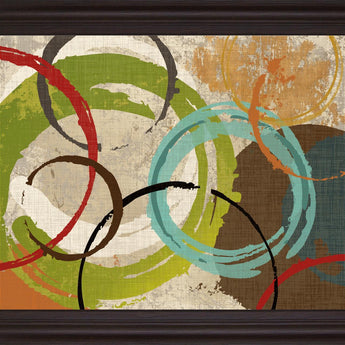 Orbit Layers - 28" x 34" Framed Wall Art - Green