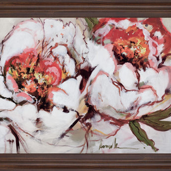 Blushing Petal Burst - 28" x 34" Framed Wall Art - Pink