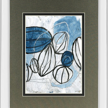 Lanterns II By June Erica Vess, Mirrored Frame - Blue