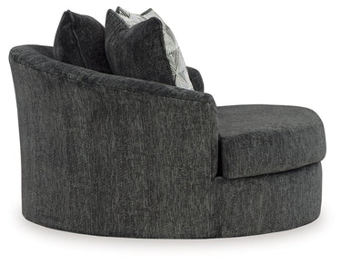 Biddeford - Oversized Swivel Accent Chair - Shadow