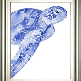 22x26 Ultramarine Sea Turtle II By Jennifer Paxton Parker - Blue