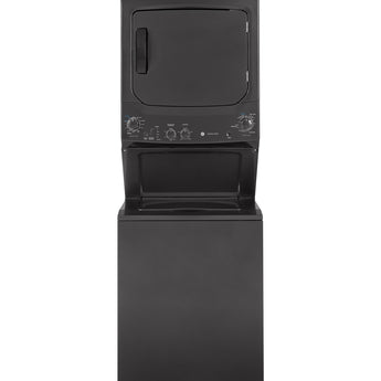 GE 3.8CF/5.9CF Stacked Laundry Center, Diamond Gray - GUD27ESPMDG