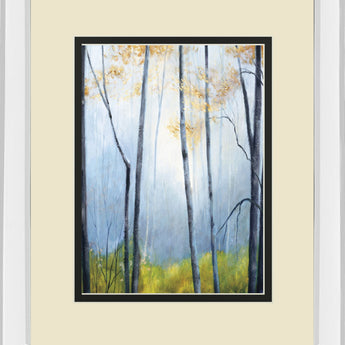 Tranquil River By Striffolino R. Mirrored Frame - Light Blue