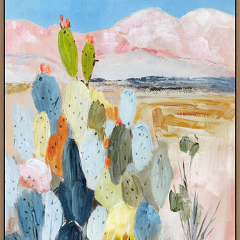 Desert Blush II Hand-Embellished Canvas In Frame - Natural / Pink