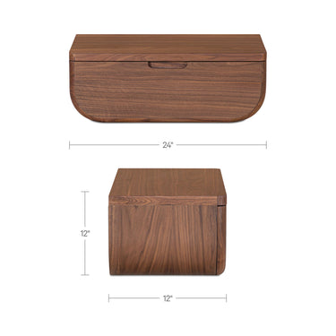 Hettie - Floating Nightstand - Dark Brown